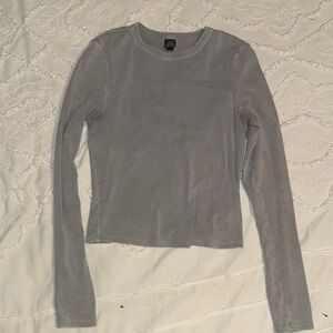 Gray Long Sleeve Women's Top
